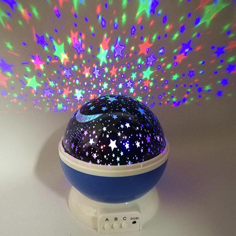Projector Starry Sky Lamp LED Night Light 8 Star Light Modes Rotating Starry Nursery Moon Galaxy Baby Children Bedroom Gift Lamp