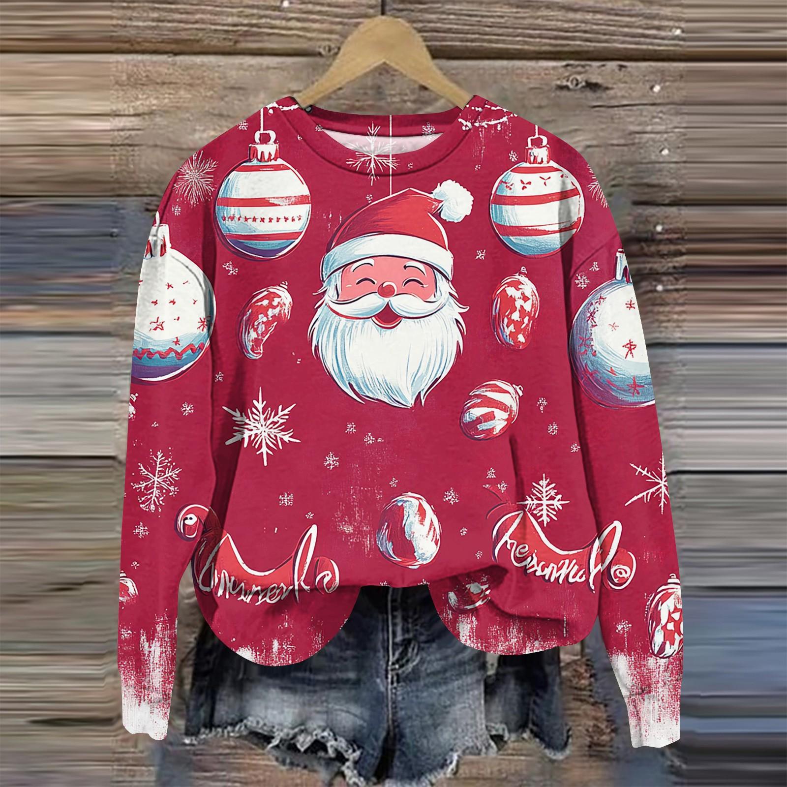 

Женские зимние топы, женская толстовка с длинным рукавом, повседневная, с круглым вырезом, свободный крой, флисовые топы Pollover XL красный