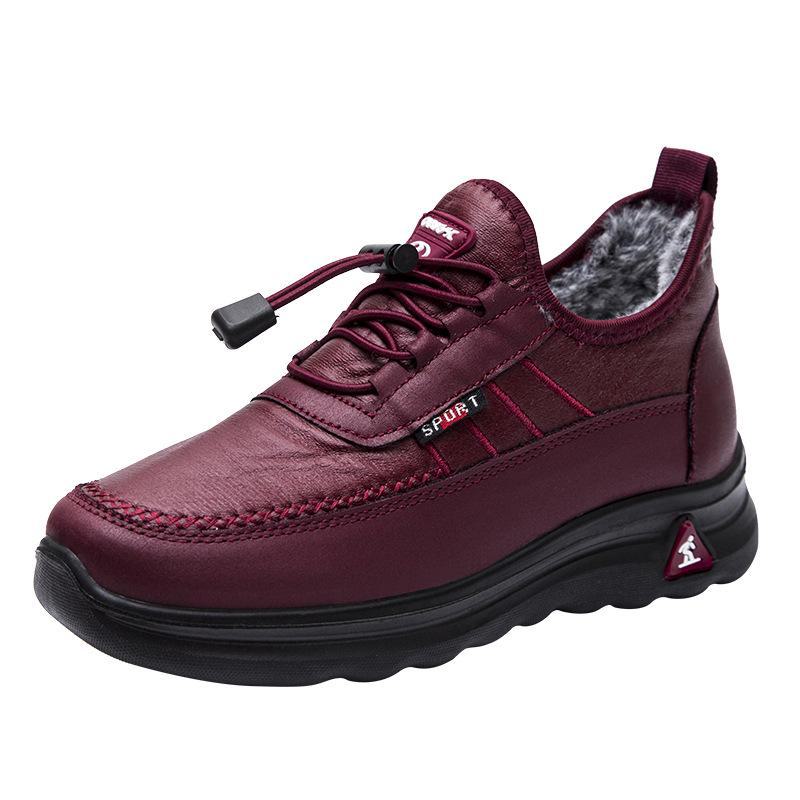 Warm, Non-Slip Waterproof Velvet-Lined Winter Cotton Shoes for Middle-Aged and Elderly Men and Women