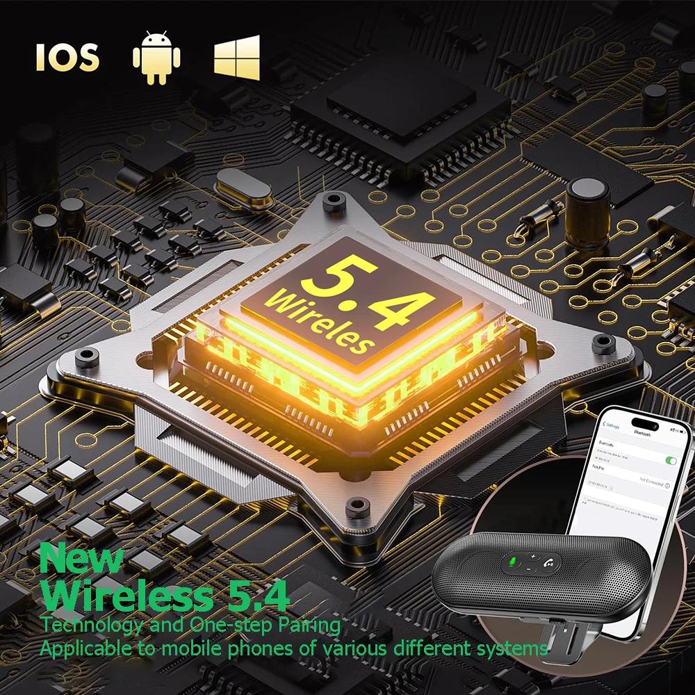 Bluetooth 5.4 Car Kit Handsfree Sun Visor Speaker Wireless Speaker Speakerphone With Voice Assistant Car Electronics Accessories