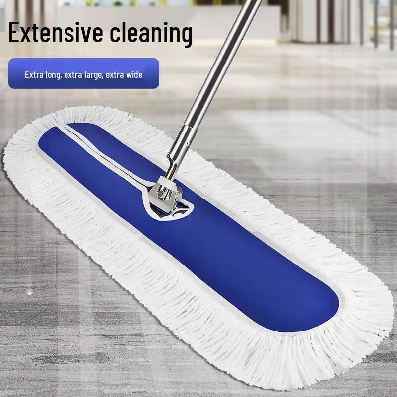 Handun Blue 110cm Cotton Flat Dust Mop Set