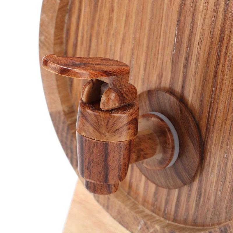 1.5L Red Oak Wooden Barrel for Home Brewing Whiskey and Red Wine