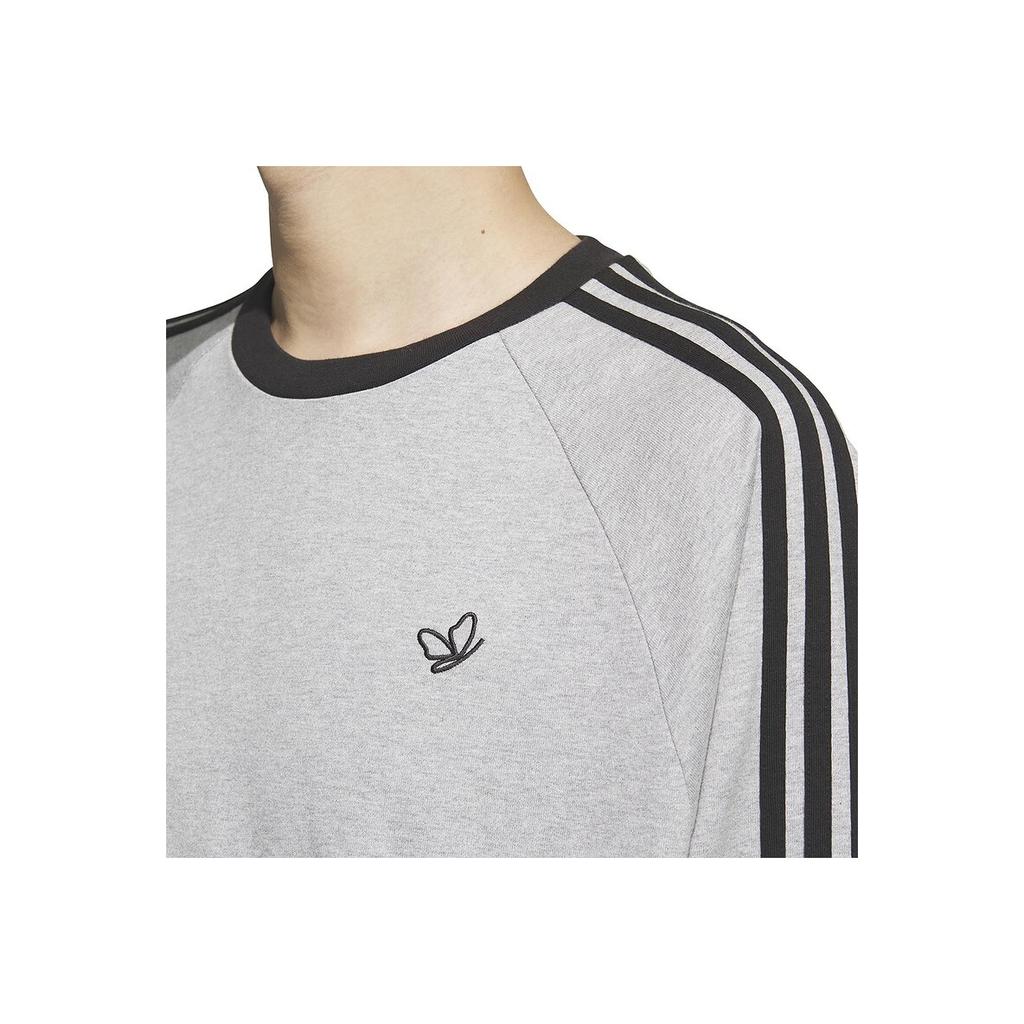 Adidas Originals Adicolor Series SS24 Loose Crew Neck Retro Athletic Long Sleeve T-Shirt Men Tops Gray JG1513