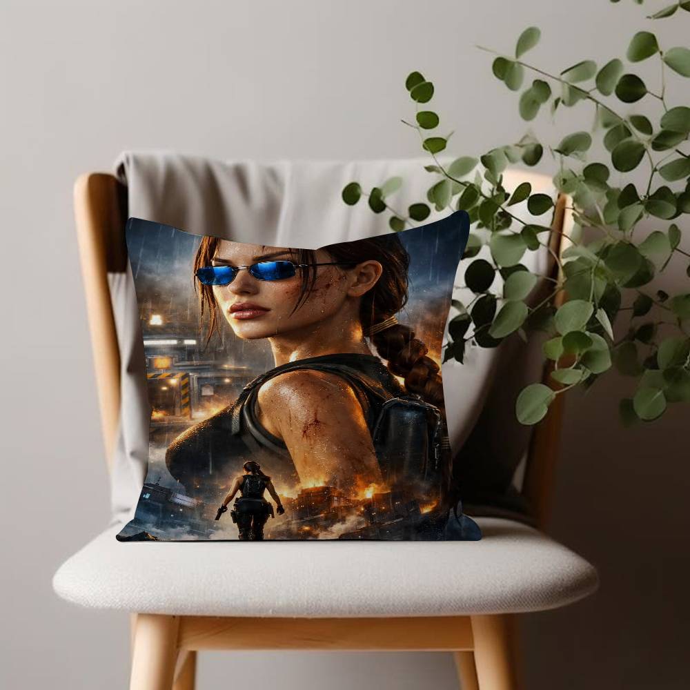 pc Tomb Raider Game Pillow Cushion Cover Pillowcase Living Room Sofa Home Decor Customized