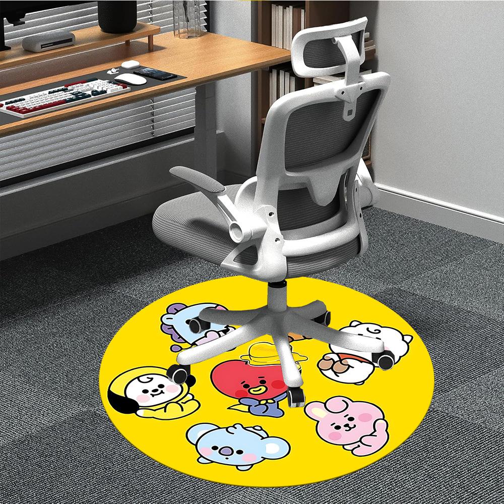 

1pc BT21 Characters Carpet, Round Non-Slip Durable Large Size Office Carpet, Suitable for Office yy250908005 80cm by 80cm