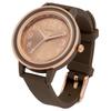 Fieldwork Analog Watch with Silicone Strap and Inner Pink Zille Women's Ring, Gold, Brown, JN038-4