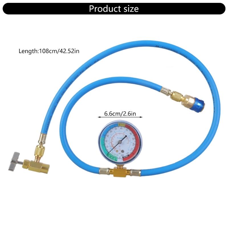 R134a Air Conditioning Recharge Hose Set With Accurate Pressure Gauge Charge Hose For Efficient Cooling