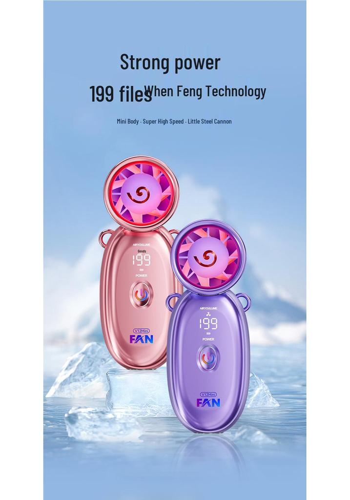 Turbo Handheld Mini Fan: High-Speed, USB Rechargeable, Long-Lasting Battery, Portable and Powerful for Outdoor Use