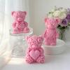 1pc Rose Bear Scented Candle Romantic Heart Shaped Soy Wax Candle for Home Decor, Valentines Day Gift, Wedding Party Decoration