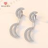 BELLA BOX New 925 Sterling Silver Needle Moon-shaped Stud Earrings For Women From Japan And South Korea