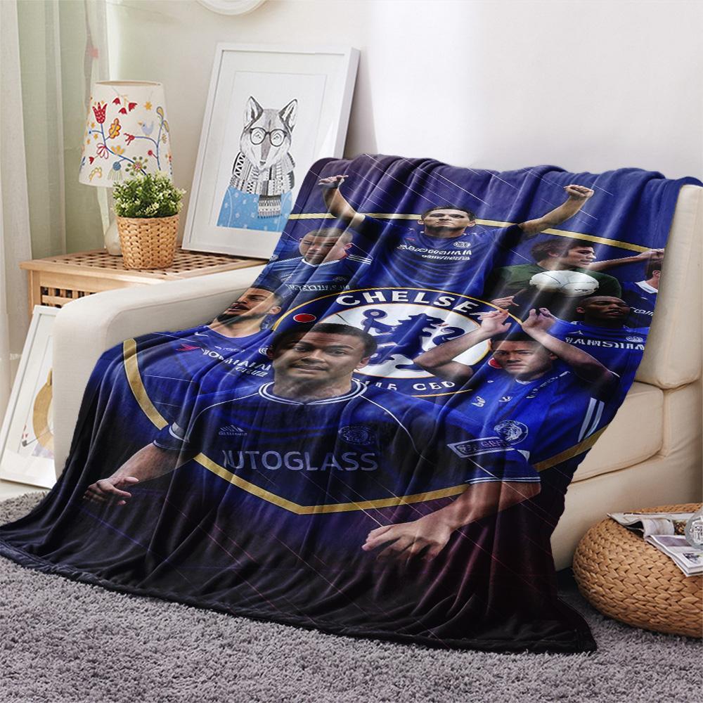 Chelsea FC Poster Print FlAannel Blanket, High Quality Comfortable for All Seasons, Home Decor, Warmth and Comfort
