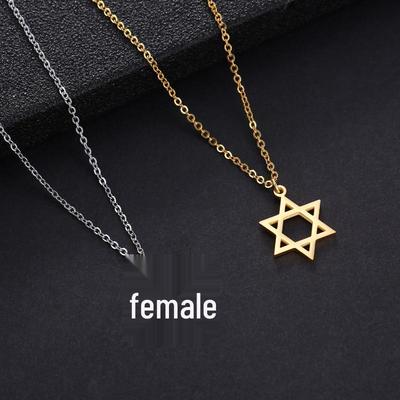 Minimalistische Edelstahl Davidstern Halskette für Damen