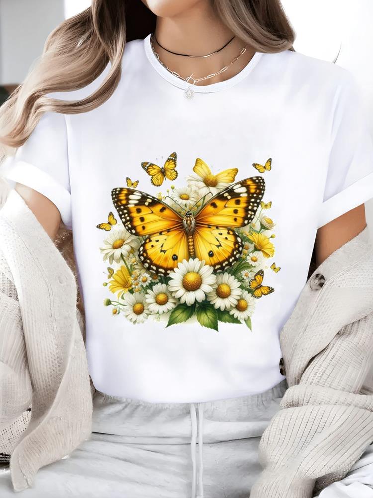 

(Asian Size) lovely style cute Casual Women s Top T T-shirts Fashion O-neck Female Clothing Print Short Sleeve Graphic Tee S