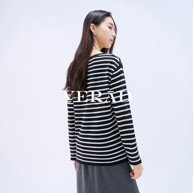 YERAD Women s Linen Blend V-Neck Knit Top L