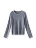 Light Luxury 3D Cable Knit Beaded Round Neck Long Sleeve Sweater Top for Women