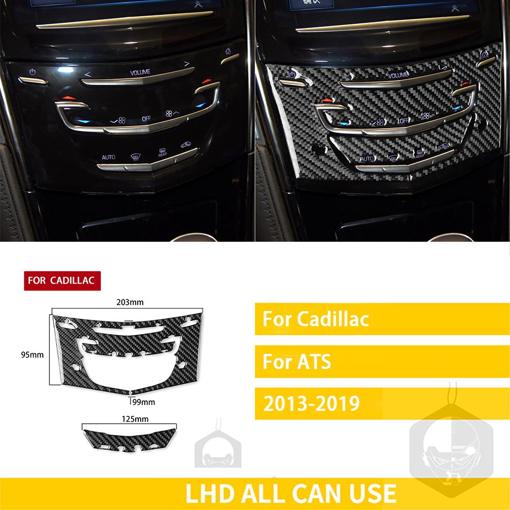 For Cadillac ATS 2013- Sedan Accessories Car Carbon Fiber Interior CD Radio Panel Trim Sticker Modification