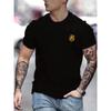 Summer Men's 100% Cotton Casual Loose Large Lion Pattern Print Round Neck Short Sleeve T-shirt Top O-neck Pactwork Casual T