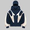 STREETRICH Felpa con Cappuccio Stile Doppio Cappello Stampa Retro Modello Diavolo Y2k Harajuku Casual per Coppia Felpe con Zip Felpa Moda Abbigliamento Streetwear