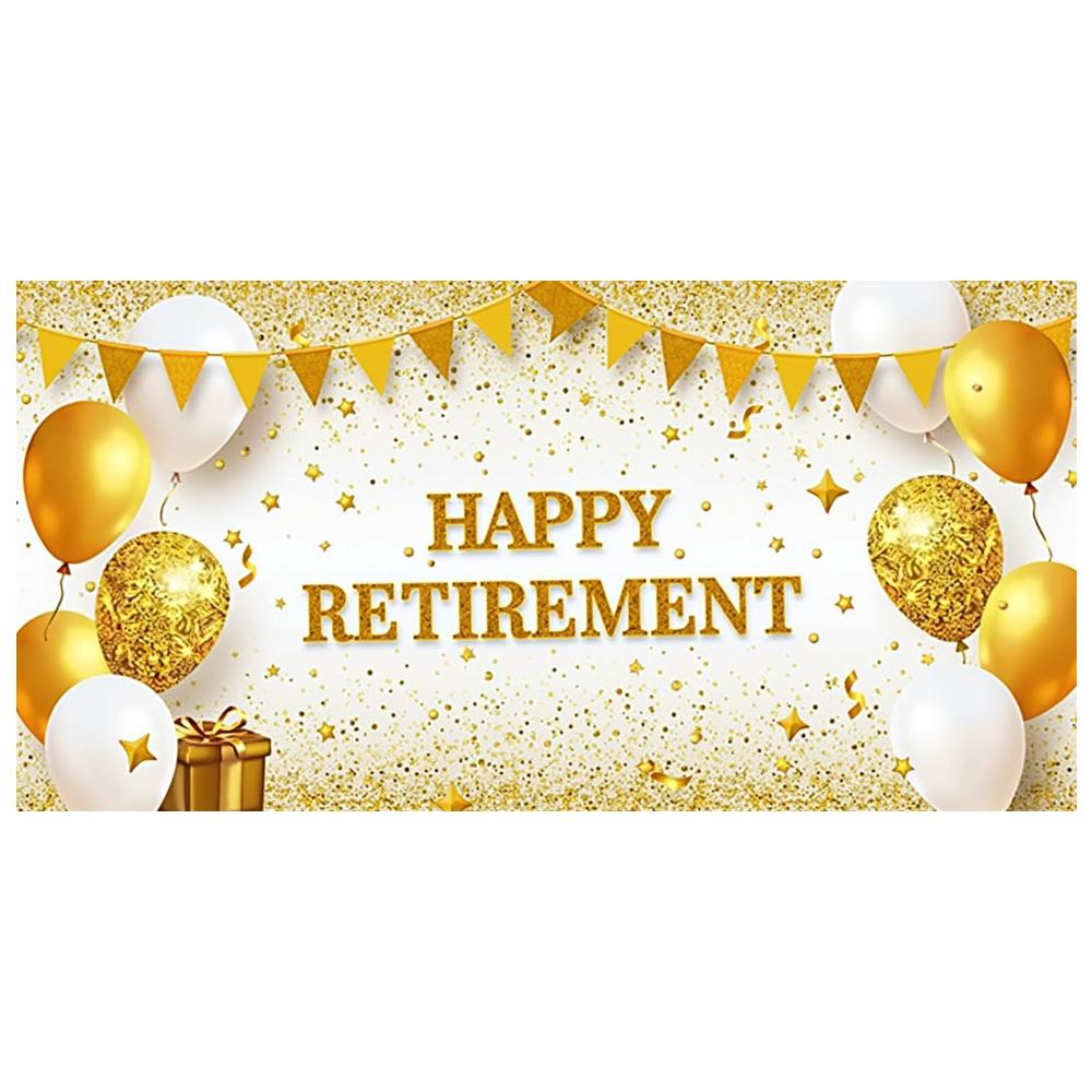 Golden Theme Retirement Banner Party Decoration Retirement Decor for Event Celebration Party Background Photo Shoot
