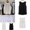 Chic Sleeveless Chiffon Tank Top Elegant Round Neck Pullover For Women