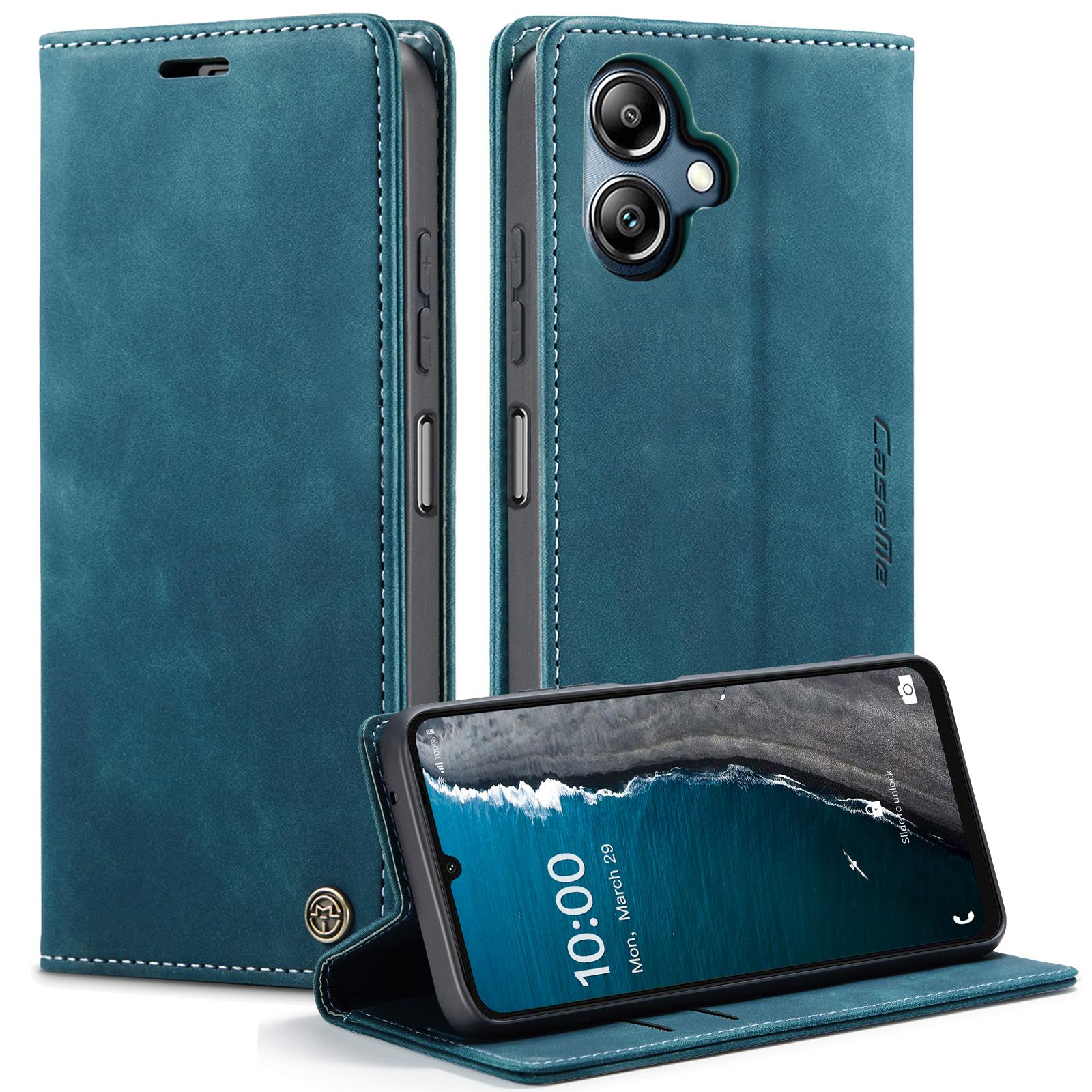 

For Samsung Galaxy A07 Wallet Case CASEME 013 Series PU Leather Phone Cover Stand Blue