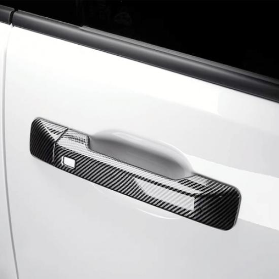 Carbon Fiber Car Door Handles Cover Trim 5pcs For Hyundai Santa Fe 2024 2025