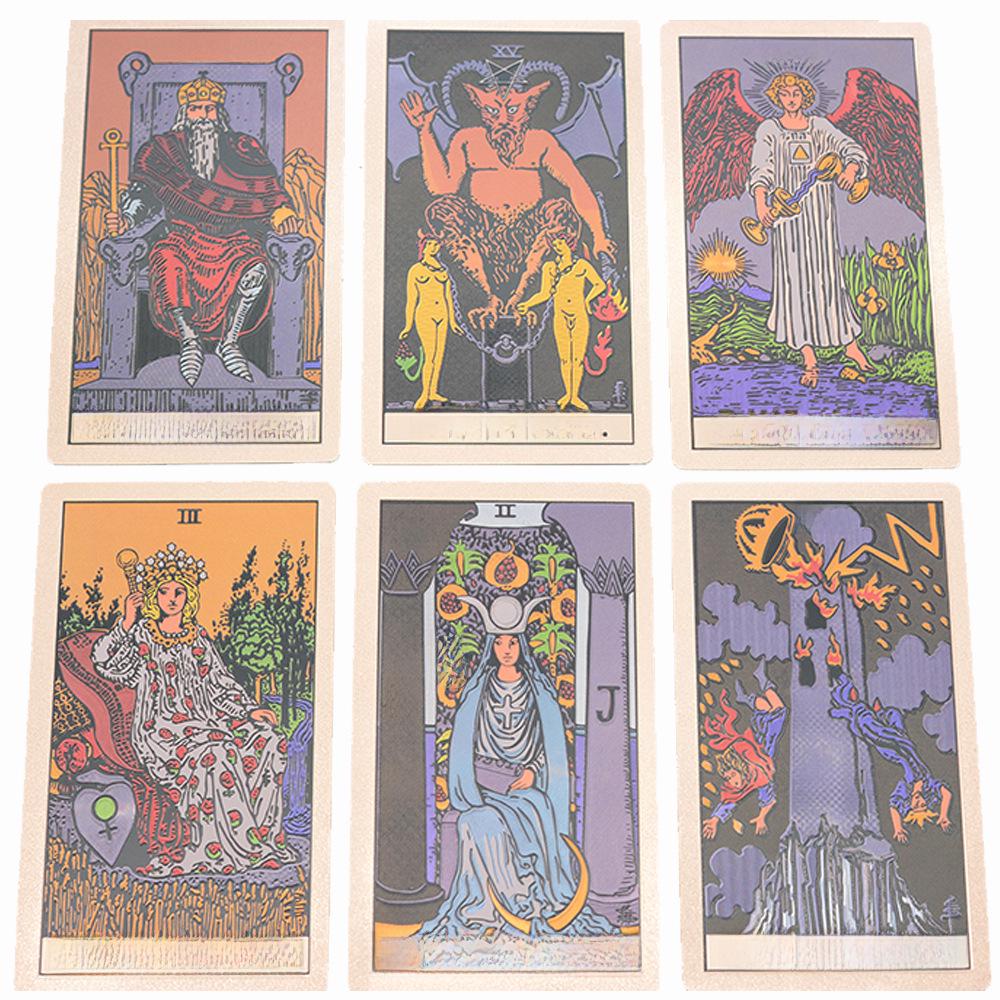 July Waterproof Gold Foil Tarot Cards - Rose Design