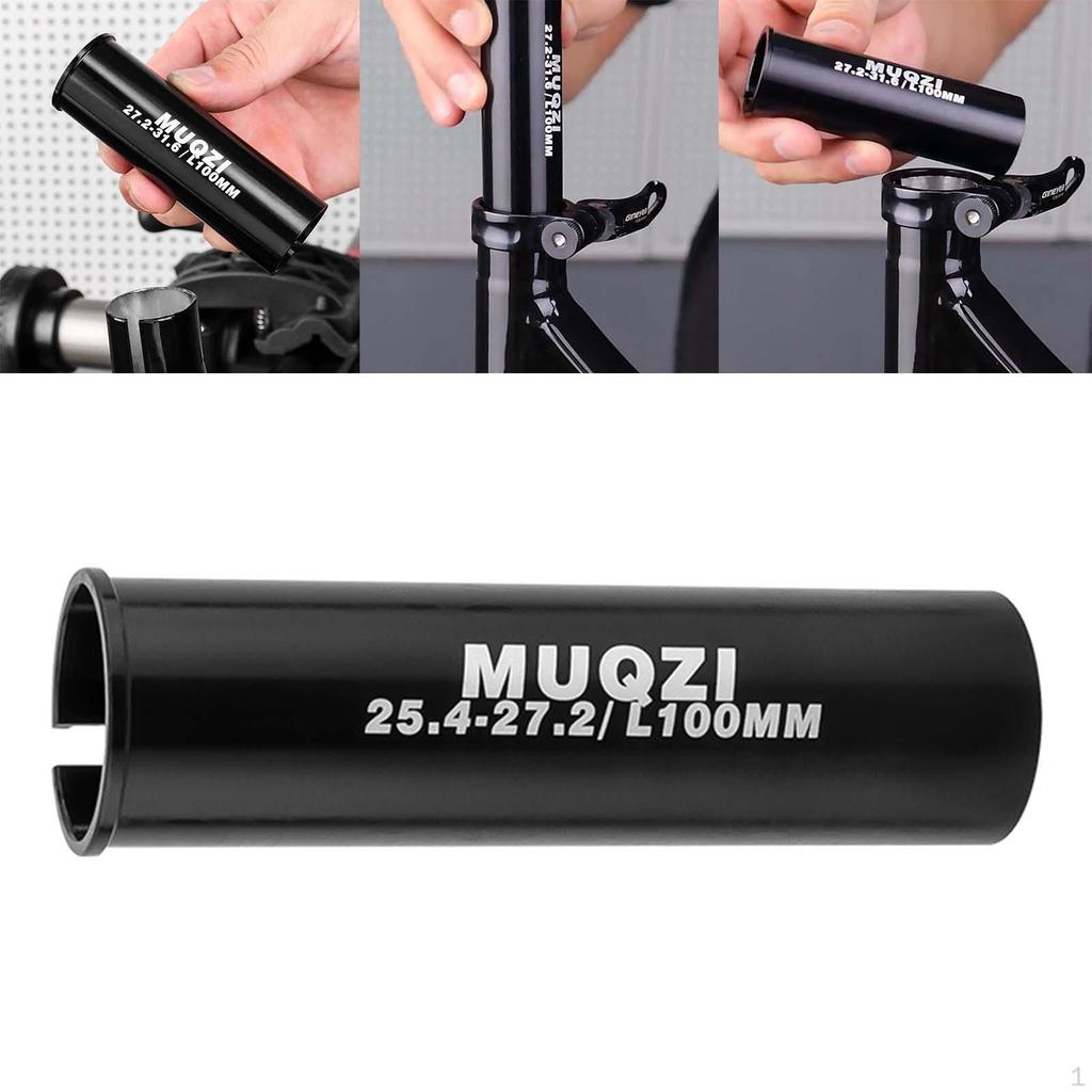 Bike Seat Post Shim Reducing Sleeve Extended 100mm Long Conversion Converter for Mountain BMX