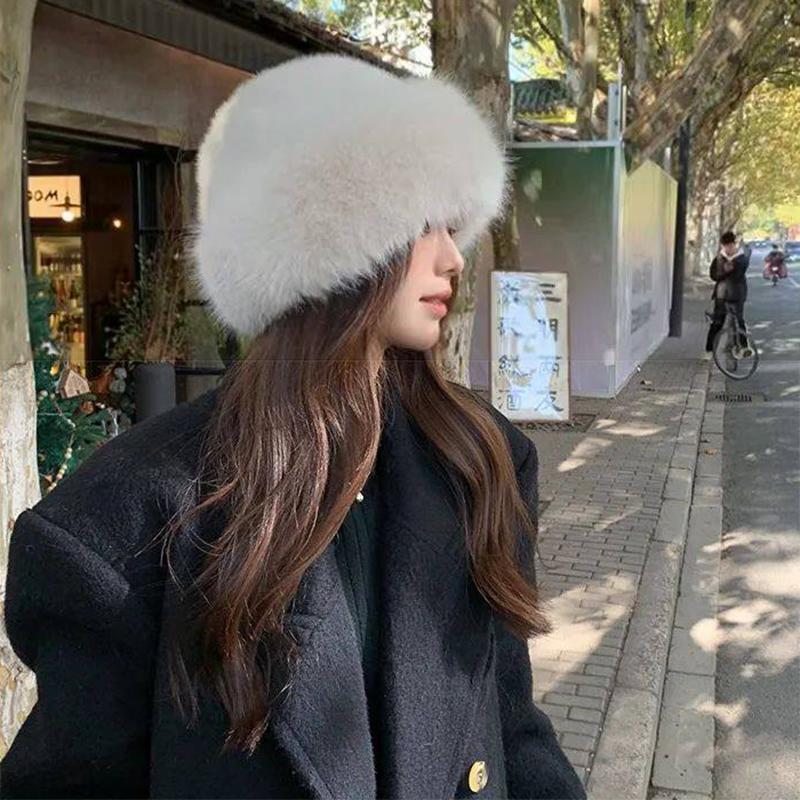 Women Autumn Winter Faux Fur Hat Sweet And Lovely Warm Hats Girls Outdoor Quality Faux Mink Fur Caps