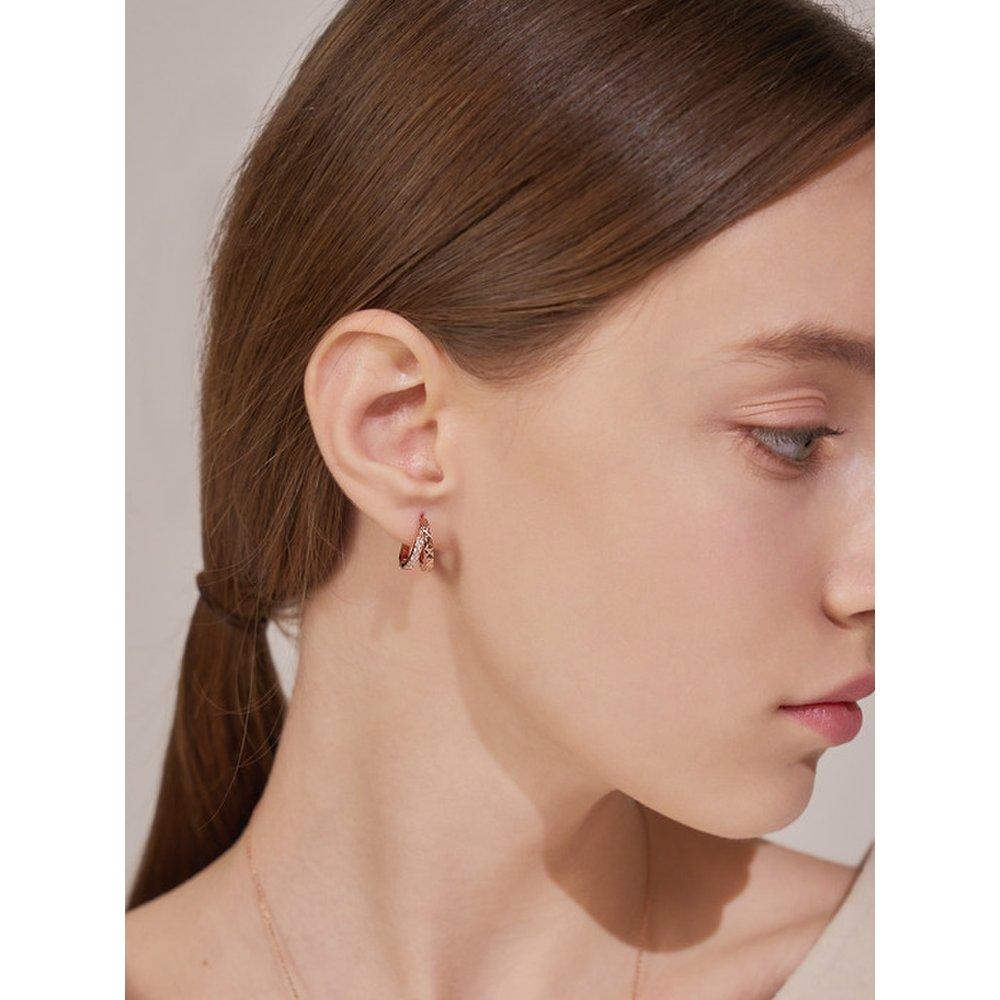 14K Cut Cubic One-Touch Earrings (Gold Filled) C24Egf160