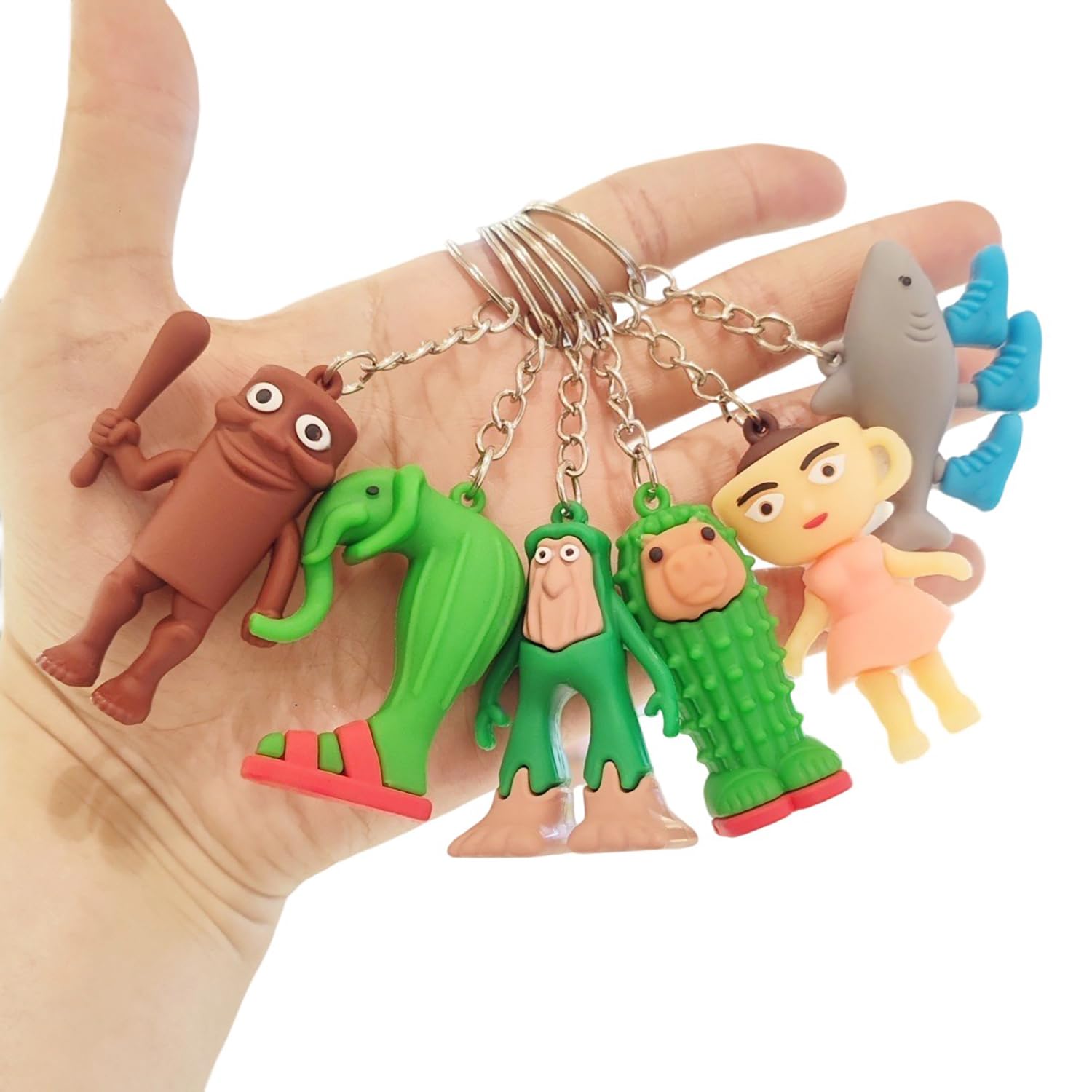 6 Piece Tun Tun Tun Sahur Keychain Key Ring Goods small