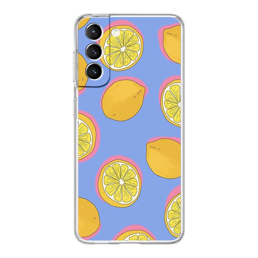 Mediterranean Lemon Phone Case For Samsung Galaxy S22 5G S20 Ultra S21 FE 5G S10E S9 S8 S10 Plus Note 20 10 Clear Silicone Cover