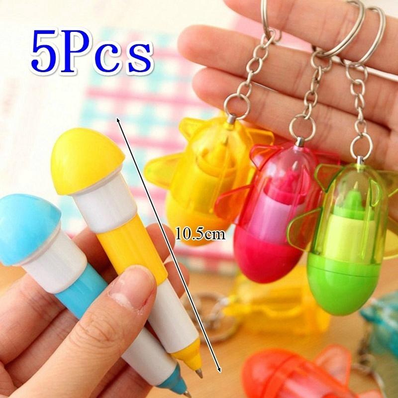 5Pcs Creative Kawaii Airplane Ballpoint Pen Cute Candy Ball Pens for Children Gift Korean Stationery Student