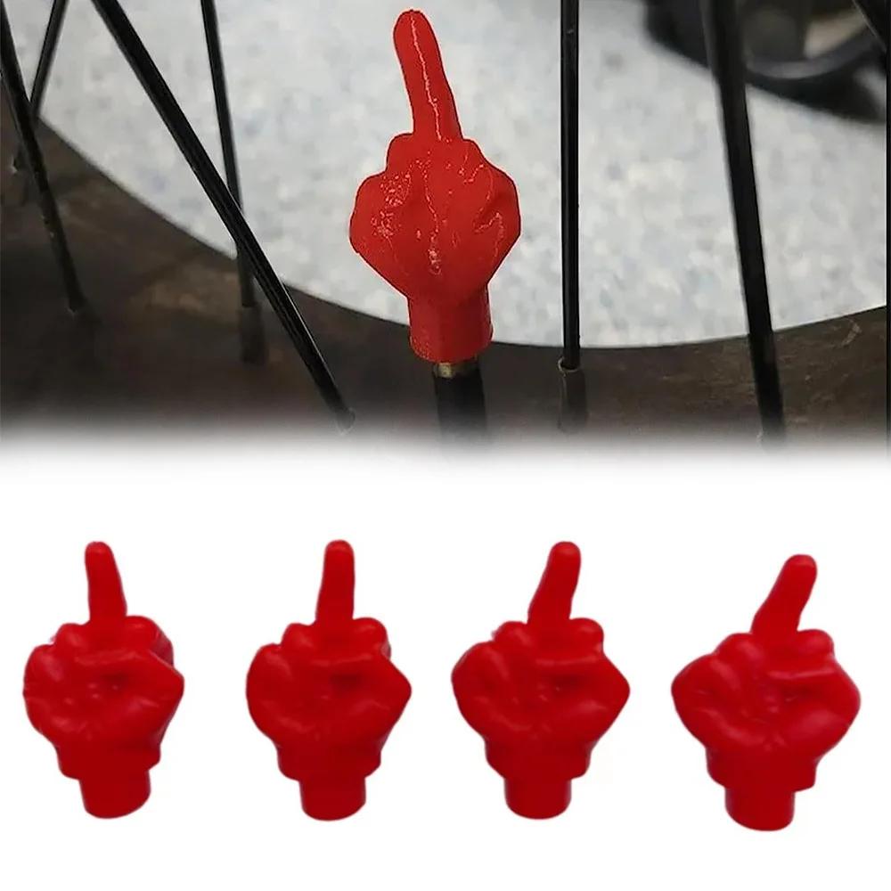 Motorcycle Car Tire Valve Cap Personality Decor Middle Finger Styling Dustproof Waterproof Valve Caps Cover Tyre Valves Stem Cap