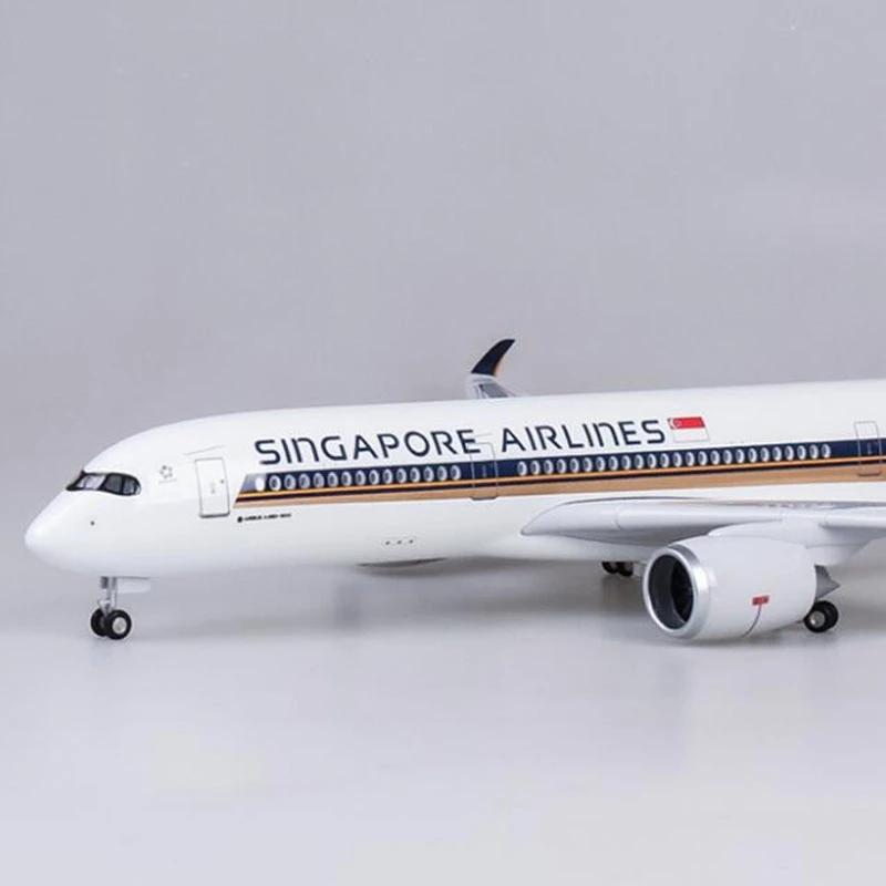 47cm Singapore Airlines A350 Simulation Civil Airliner Aircraft Model Airbus Scale 1:142 Collection Gift With Wheeled Light