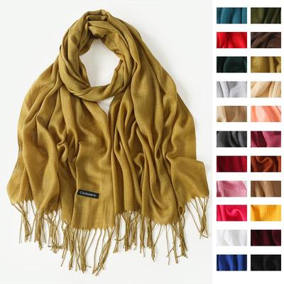 Sciarpa di seta di nicchia alla moda: Scialle con nappe in filato di bambù per donna
