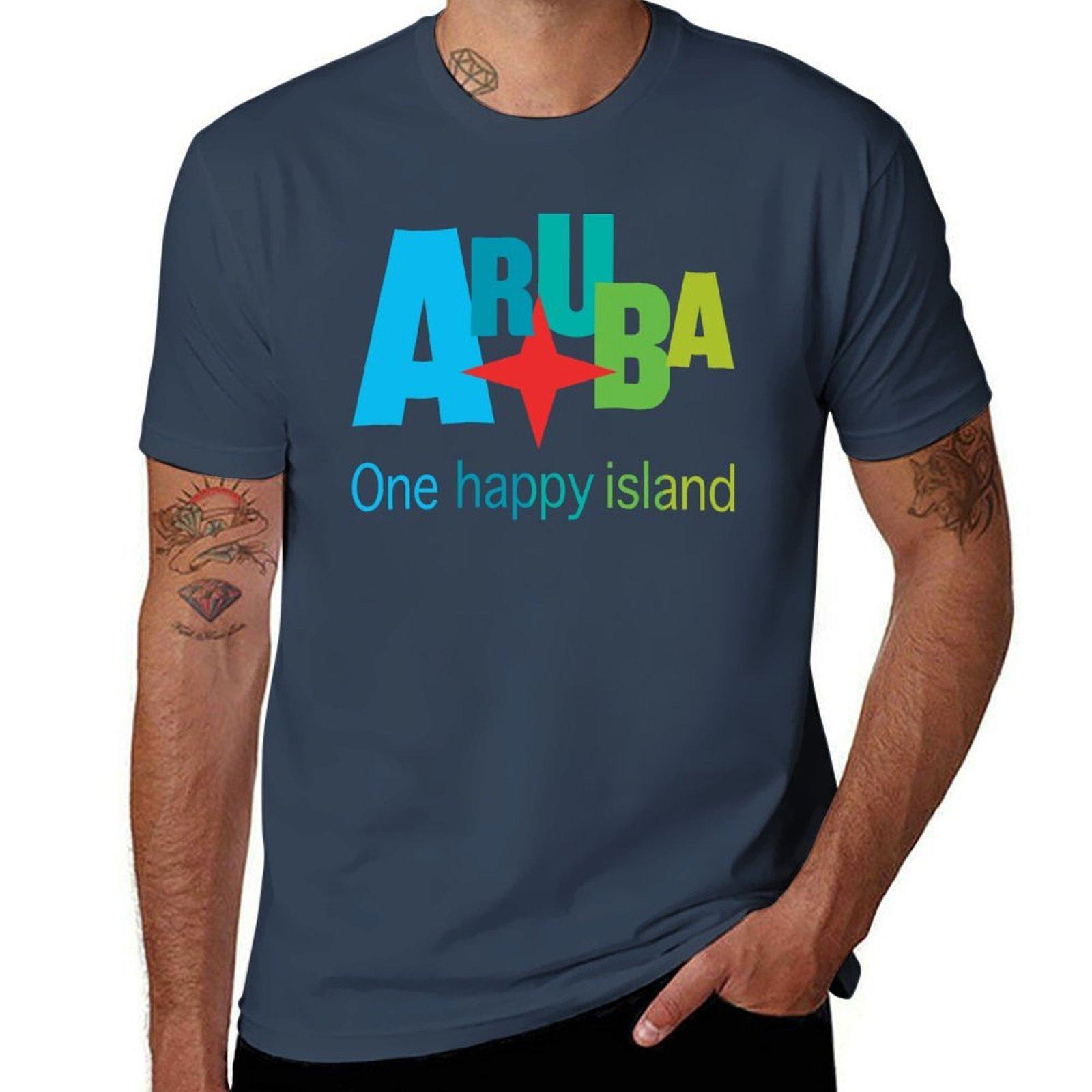 Aruba One Happy Island All In Colors Tshirt Plus Size All Match Tee Shirt S
