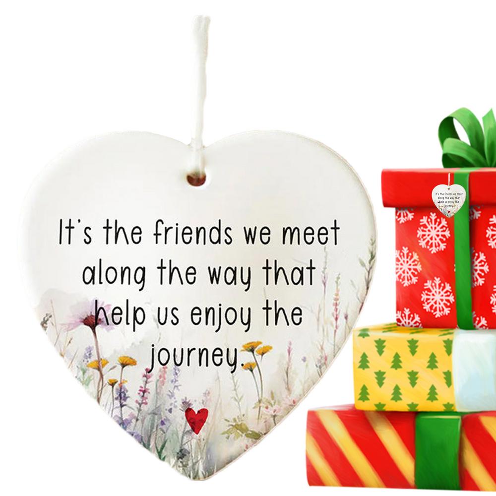 Christmas Ornament Heart-Shaped Friendship Acrylic Ornaments for True Friends Christmas Decor Ornaments for Family Friends