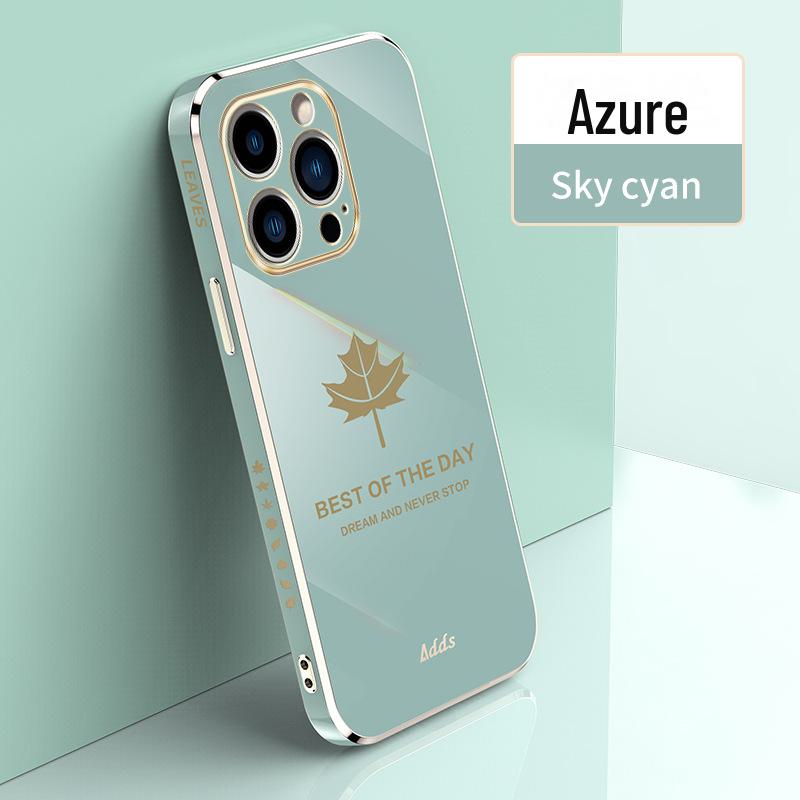 

Чехол из гальванического силикона для iPhone 13Promax - модный дизайн с защитой от падения и кленовым листом iPhone XS/X