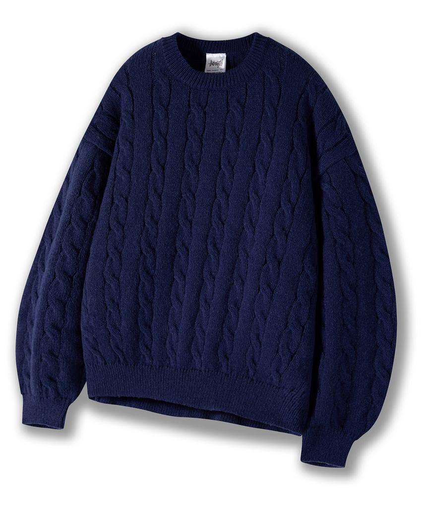 Yosemiti Cable Knit Navy Ykm-105