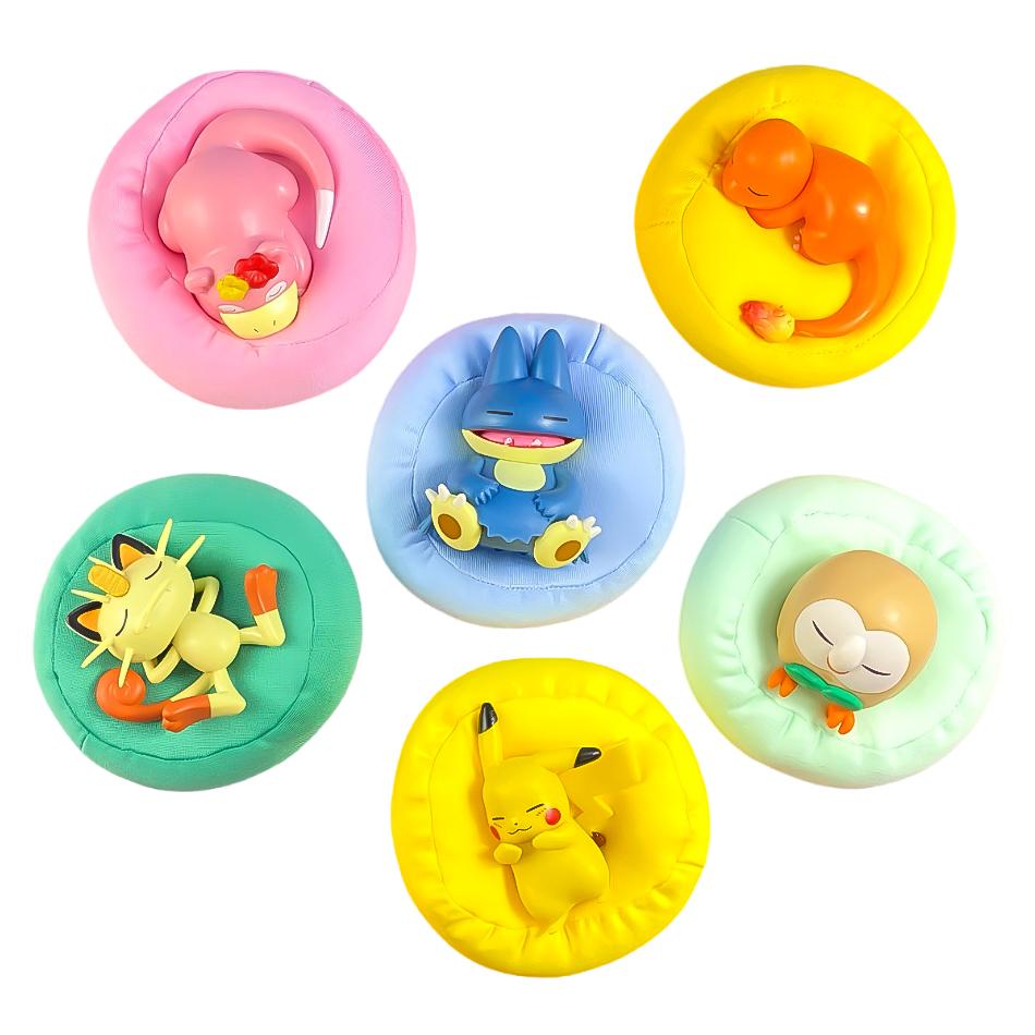 Kawayi Pok  Mon  Model Figure 1-12 Pcs Pikachu Sleep Series Interior Hand Sleeping Position Toys Gift for Sfriends