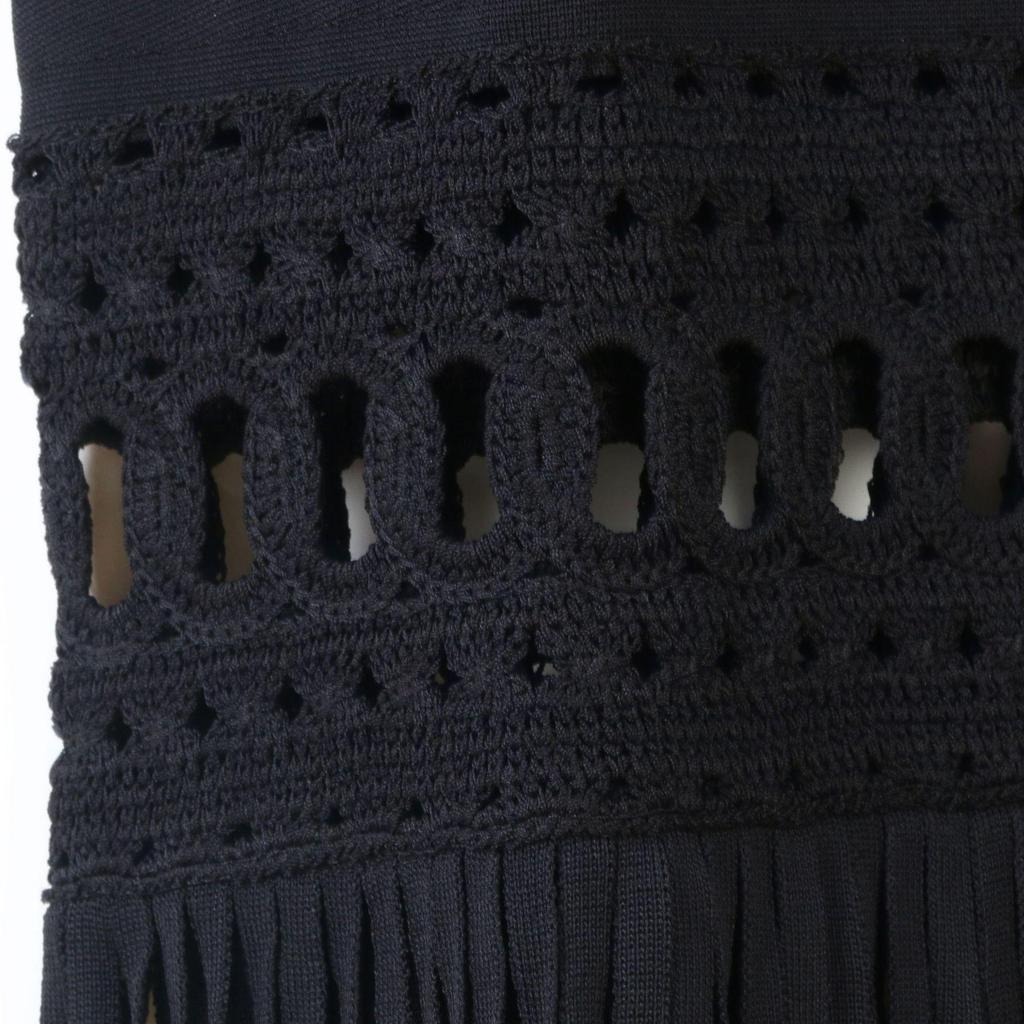 SP European & American Style Sexy Hollow Knit Tassel Dress – Spring/Summer Long Vest Dress