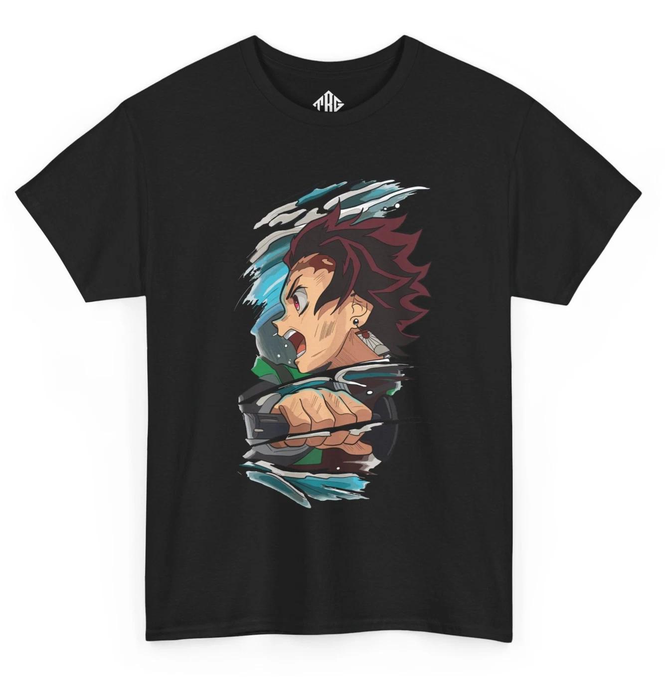 Футболка Танджиро Камадо Водяное Дыхание Клинок Рассекающий Демонов Аниме Рубашка M