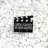 Creative Movie Clapboard Enamel Brooch Pin Unisex Denim Jacket Collar Badge