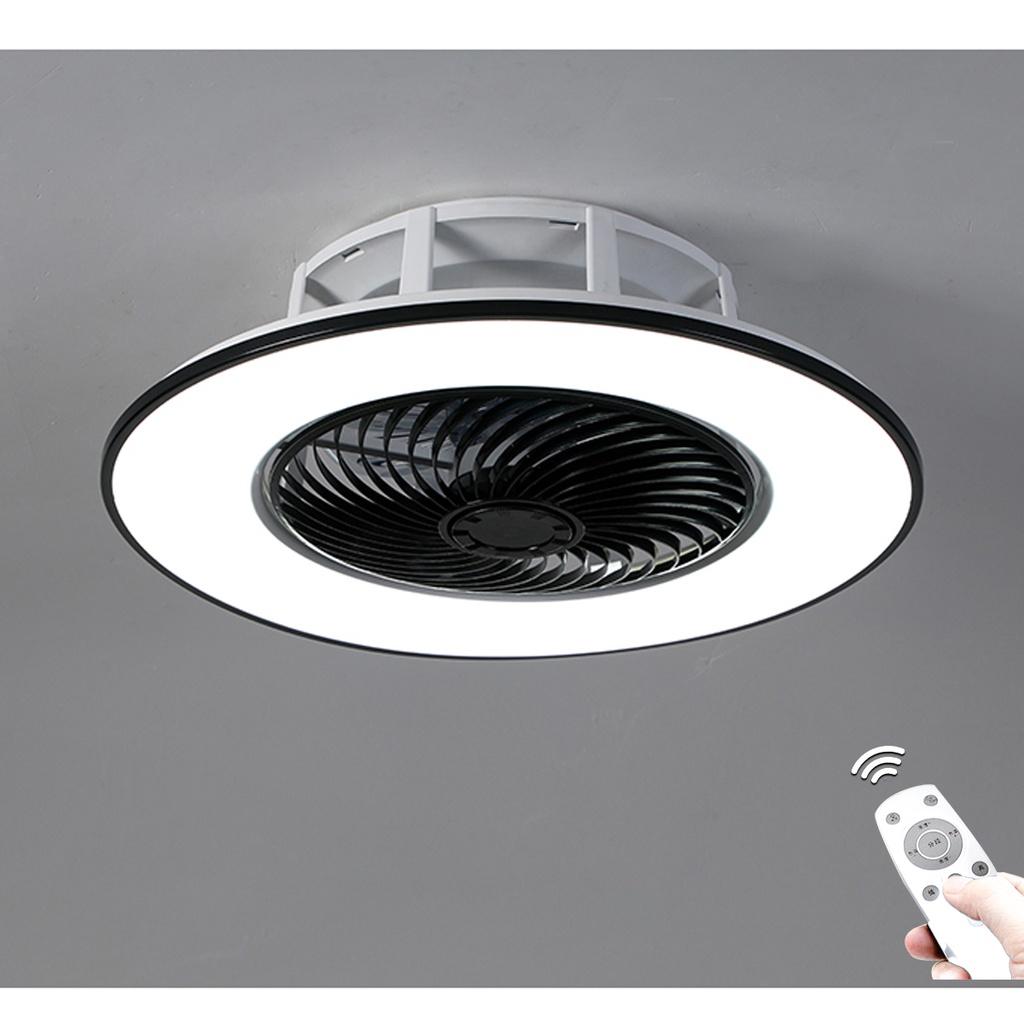 48W Minimalistische Deckenleuchte Runde Lüfterlampe Moderne LED-Deckenventilatorlampe Esszimmer Schlafzimmer Wohnzimmerlampe Mit 2,4G Fernbedienung