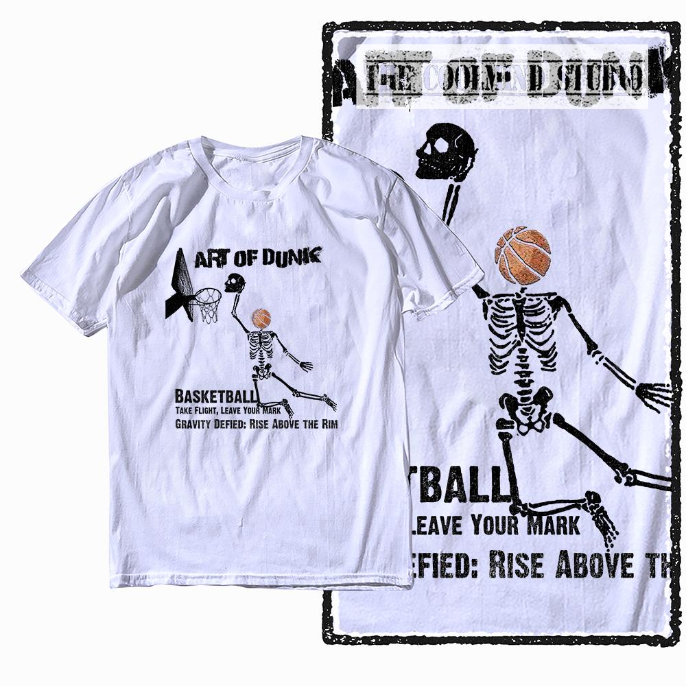 

Coolmind Z1079 100% Cotton cool skull basketball Exclusive Graphic Men T shirt Cotton men tshirt for men tee shirt S