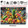 Tropical Fruits Water Splash Tapestry, Pineapple Watermelon Background Cloth, Kitchen Wall Decor