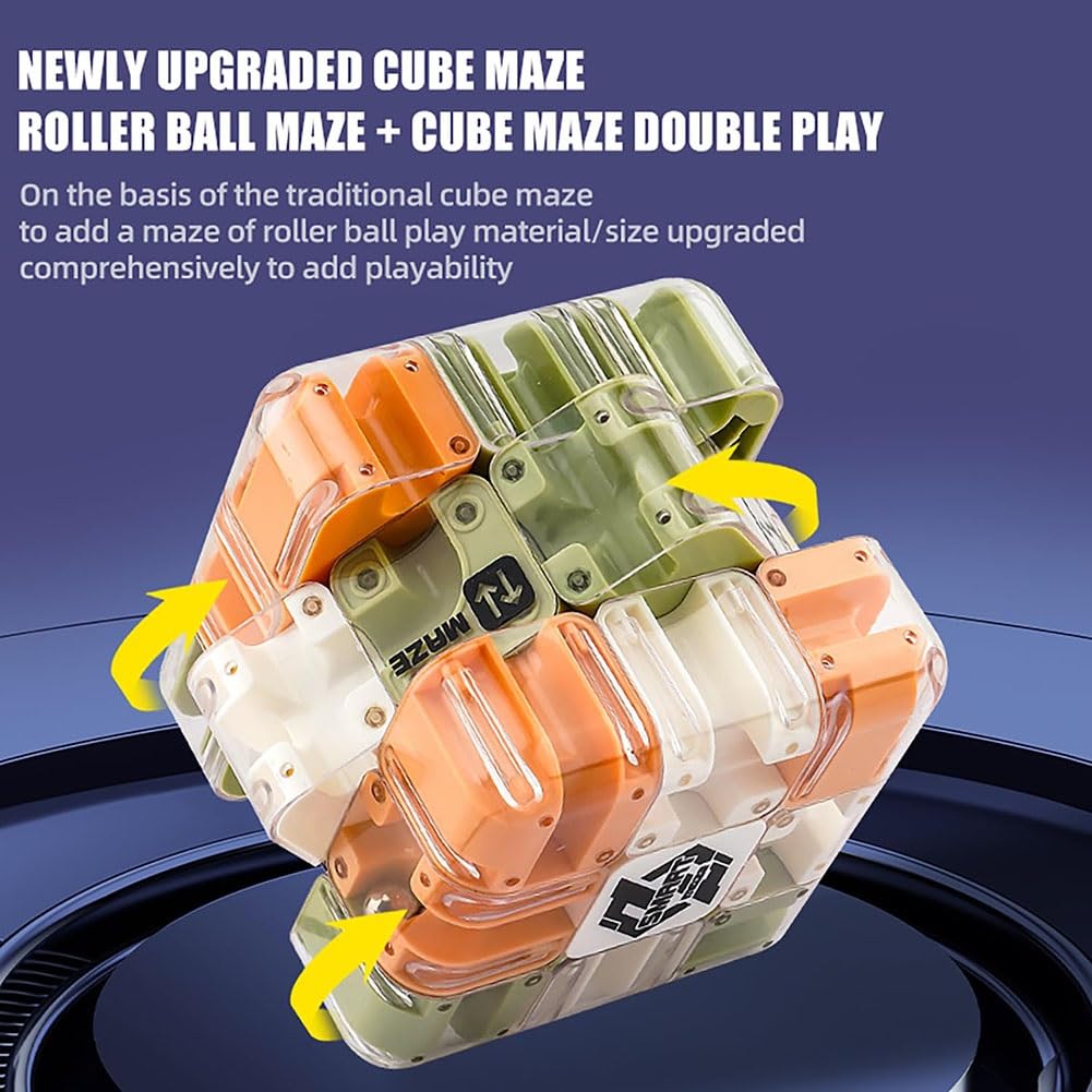 3D Maze Magic Cube Six-sided Transparent Puzzle Speed Cube Cubes Maze Toys For Children's Educational Toys Birthday Party Gift