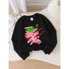 European sizes Girls Soft Crewneck Sweatshirt Pink Berry Strawberry Design, Casual All-Match for Fall Winter, Ideal Holiday Present.