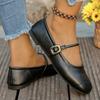 Fashion Women's Classics Light Comfort Flats 2025 Autumn Soft Bottom Non Slip Loafers Woman Pu Leather Square Toe Platform Walking Shoes